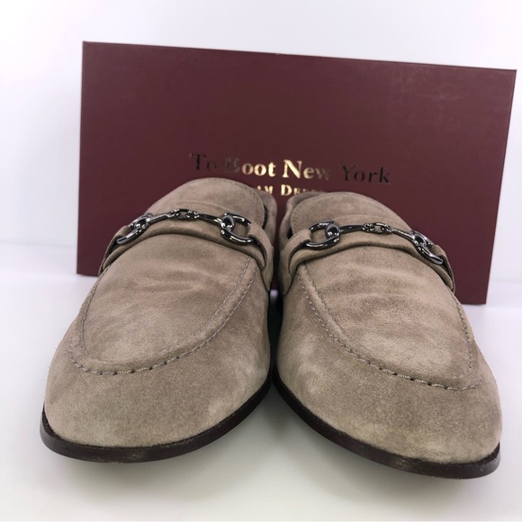 TO BOOT NEW YORK Mens Marmota Beige Corvo Round Toe Slip On Leather Loafers 8.5M - Picture 4 of 8